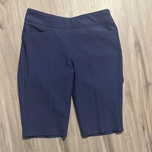 Adidas Navy Blue fitted long golf shorts